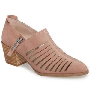 1 State | Arnet Pink Leather Cutout Pointed Toe Ankle Booties Boots | Size 8.5
